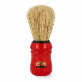 Omega shaving brush 10049 Pure Bristle Red Handle