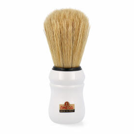 Omega shaving brush 10049 Pure bristle white  handle