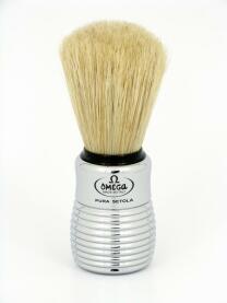 Omega shaving brush pure bristle 10081 chrome handle