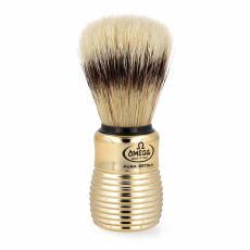 Omega shaving brush pure bristle  11205 golden handle
