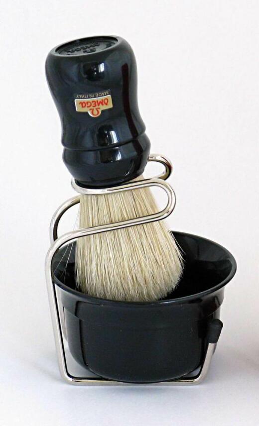 Omega Shaving Set om49.18 Shaving Brush Bristle + crucible black