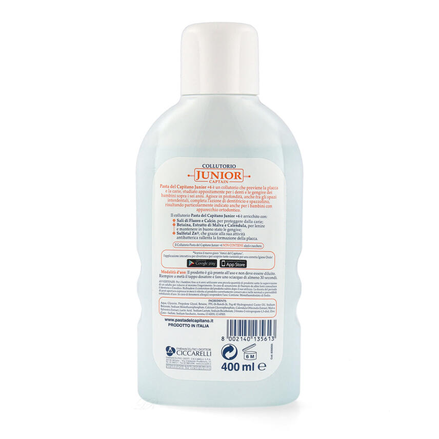 Pasta del Capitano Mundwasser Zarte Minze f&uuml;r Kinder 400 ml