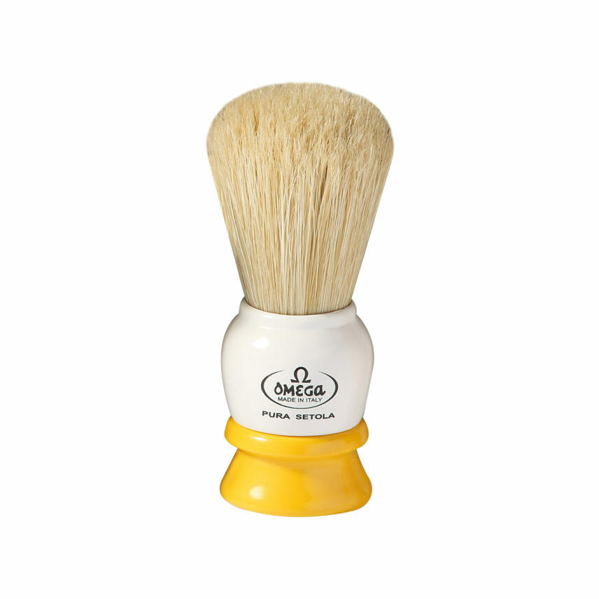 Omega shaving brush bristle 10075 yellow handle