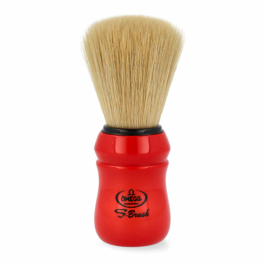Omega shaving brush S10049 Synthetic Fibre Red Handle